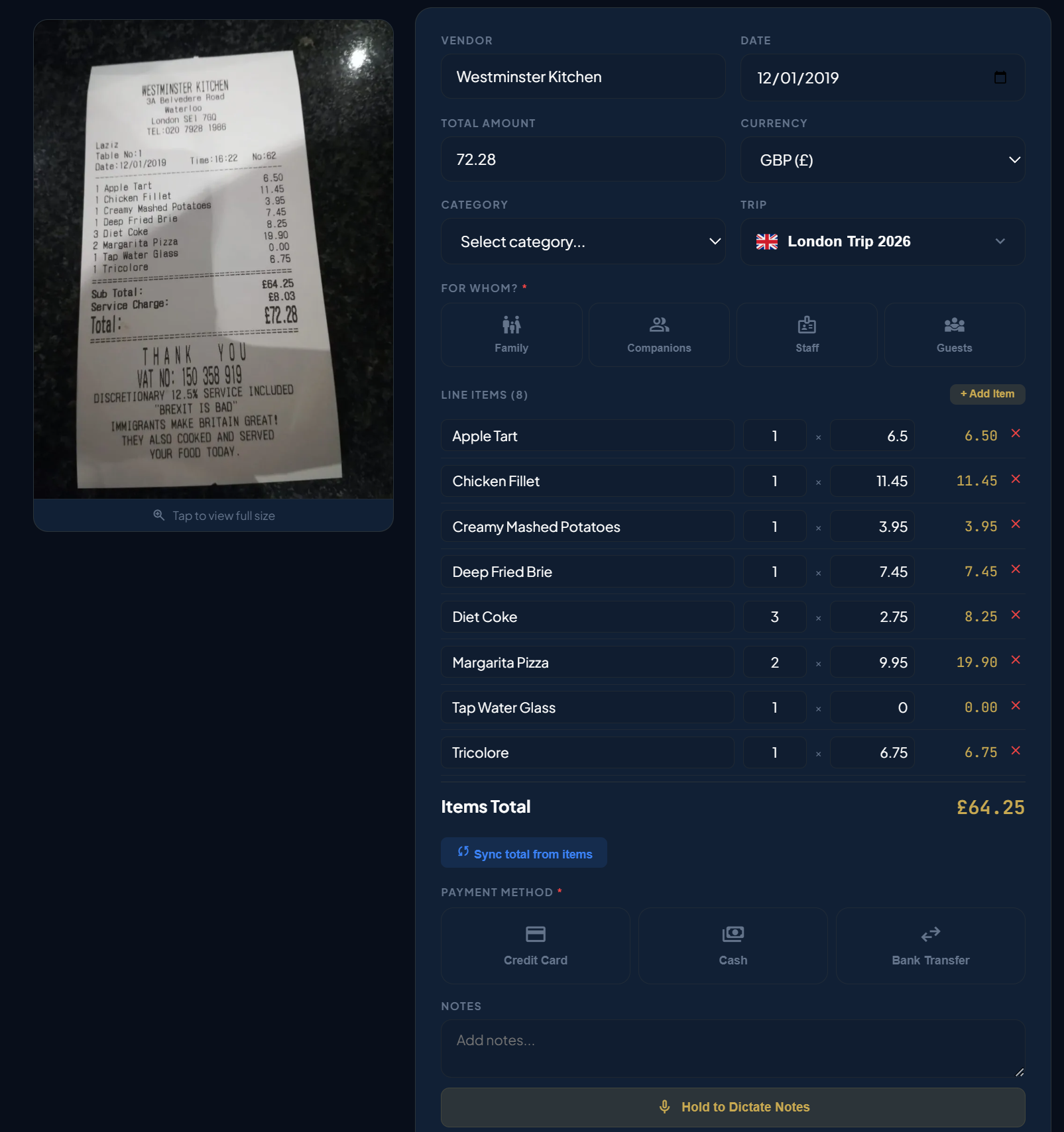 Custom Financial Ledger